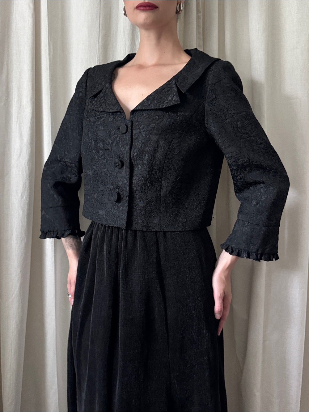 Maggy London Black Blazer Jacket | Floral Pattern